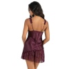 Arias Closet Mürdüm Kısa Saten Gecelik 8238