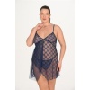 Arias Closet Büyük Beden Lacivert Gecelik 3046