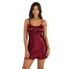 Arias Closet Bordo Kısa Saten Gecelik 8208