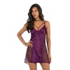 Arias Closet Mor Kısa Saten Gecelik 8233