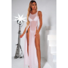 Arias Closet Beyaz Yanlardan Yırtmaçlı Uzun Fantezi Gecelik