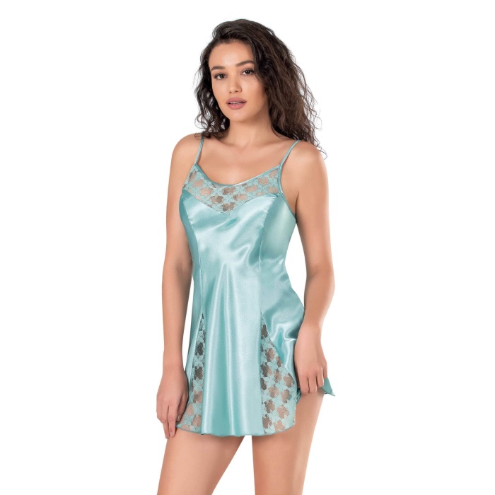 Arias Closet Aqua Saten Gecelik