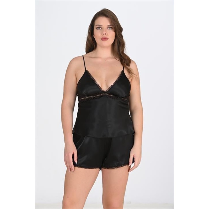 Arias Closet Büyük Beden Siyah Şort Takımı