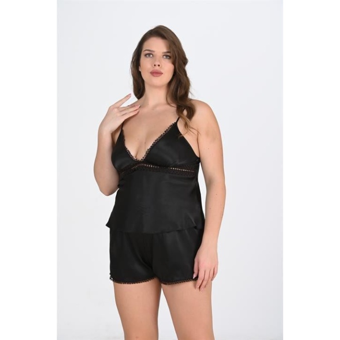 Arias Closet Büyük Beden Siyah Şort Takımı