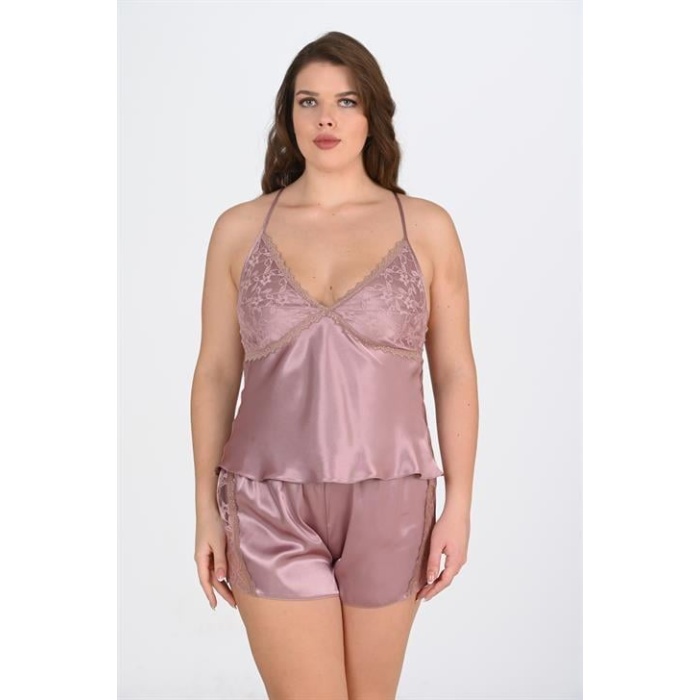 Arias Closet Büyük Beden Vizon Şort Takımı