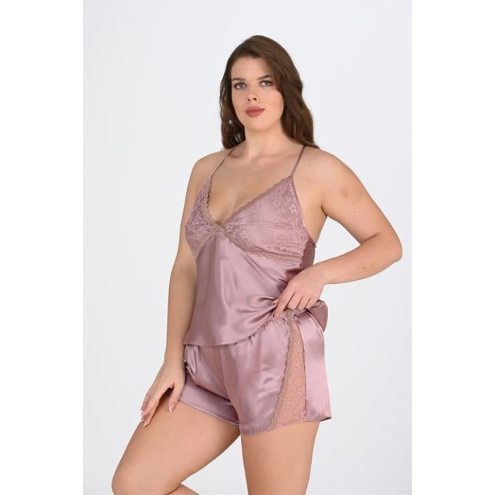 Arias Closet Büyük Beden Vizon Şort Takımı