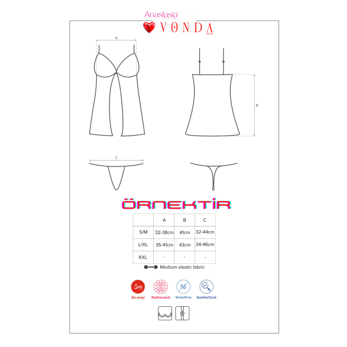 Arias Closet Beyaz Kenarları Dantel İşlemeli Hemşire Kostümü