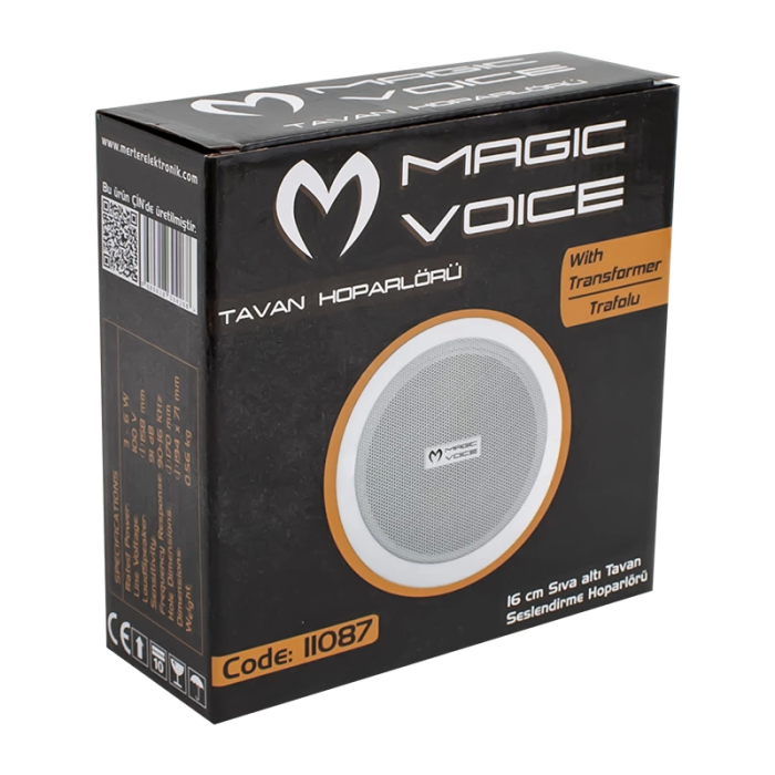 Magıcvoıce Mv-11087 16 Cm Max 20 Watt 100 Volt Trafolu Alçıpan Hoparlör