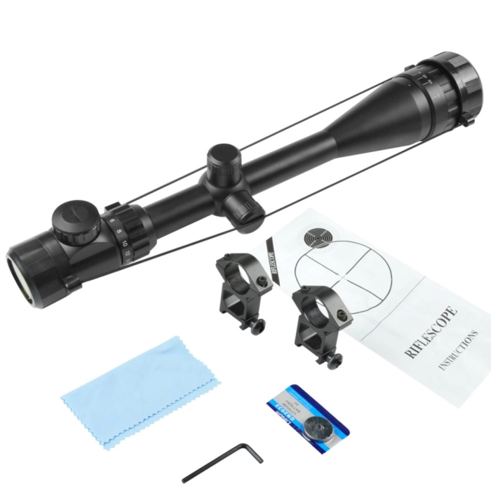 Yüksek Kaliteli 6-24x50 Aoeg Ateşli Aletler Dürbünü Çift Işık Kırmızı Yeşil Kaynaklı Zoomlu (b)