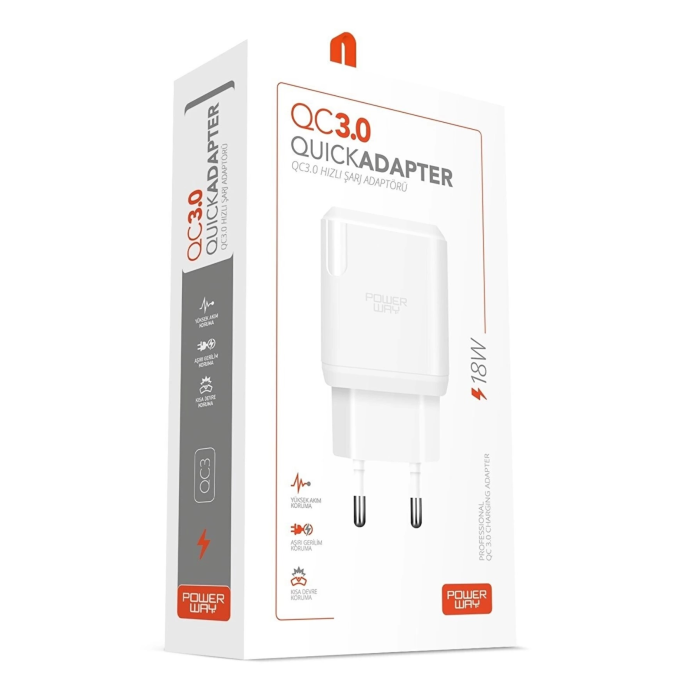 Qc3 Hızlı 3000 Ma 18w Tüm Telefonlara Uyumlu Usb 3.0 Şarj Kafa Sade Başlık Adaptörü