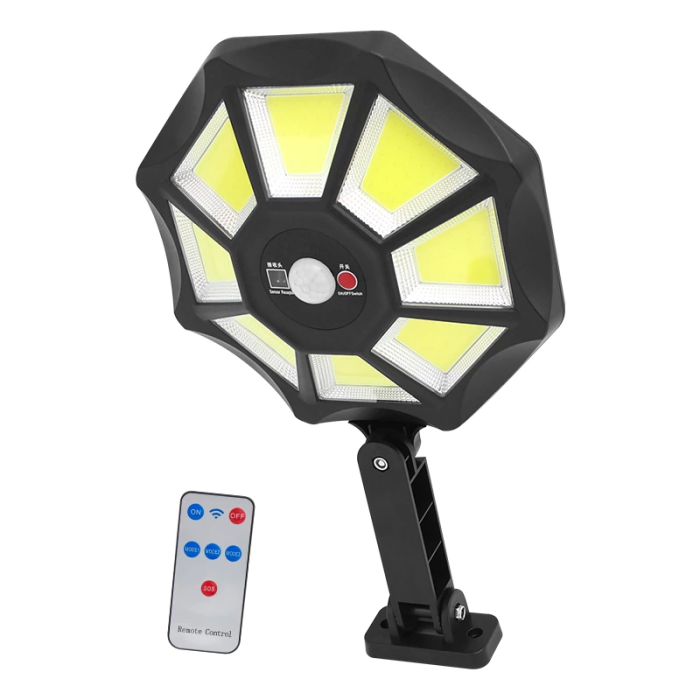 Zb-168b Kumandalı 3 Kademeli 168 Cob Ledli Sensörlü Beyaz Solar Aydınlatma