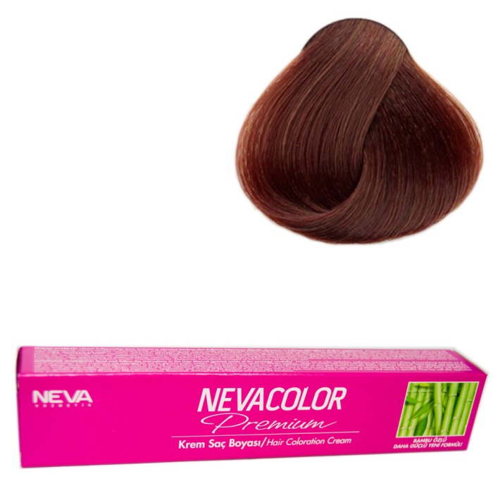Nevacolor Tüp Boya  7.77 Badem Kahvesi x 4 Adet + Sıvı Oksidan 4 Adet