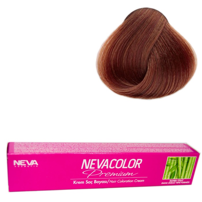 Nevacolor Tüp Boya  7.90 Kumral Tütün Kahve x 4 Adet + Sıvı Oksidan 4 Adet