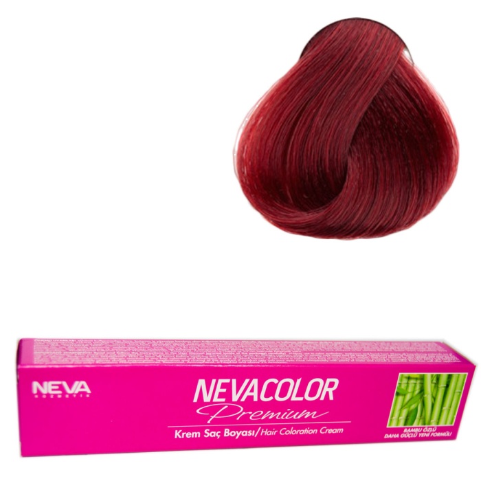 Nevacolor Tüp Boya  5.66 Şarap Kızılı x 4 Adet + Sıvı Oksidan 4 Adet