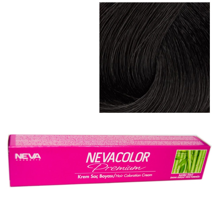 Nevacolor Tüp Boya  1 Siyah x 4 Adet + Sıvı Oksidan 4 Adet