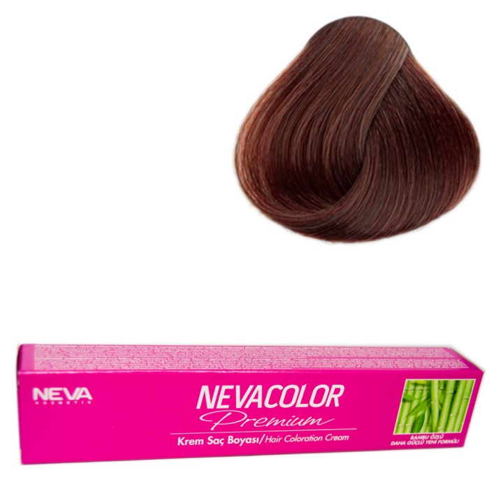 Nevacolor Tüp Boya  5.90 Yoğun Tütün Kahve x 4 Adet + Sıvı Oksidan 4 Adet