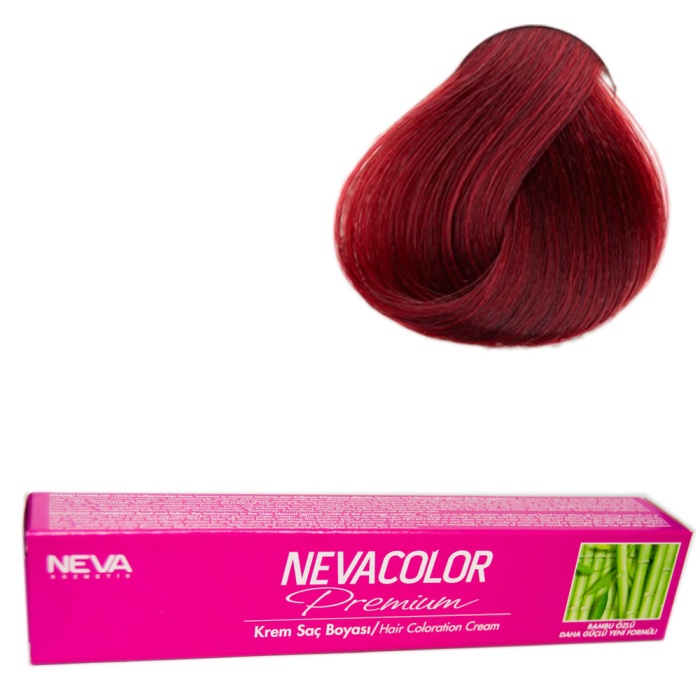 Nevacolor Tüp Boya  6.66 Koyu Kızıl Kumral x 4 Adet + Sıvı Oksidan 4 Adet