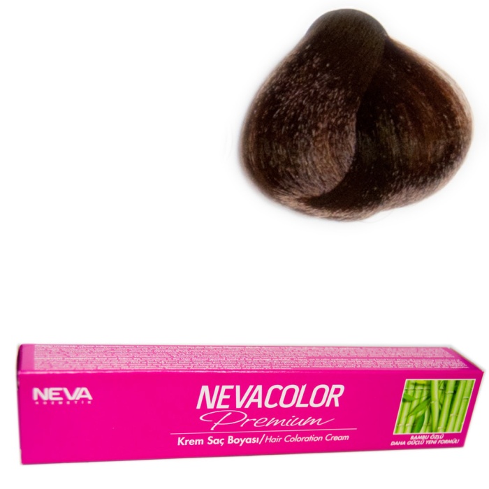 Nevacolor Tüp Boya  7.37 Kumral Altın Kahve x 4 Adet + Sıvı Oksidan 4 Adet