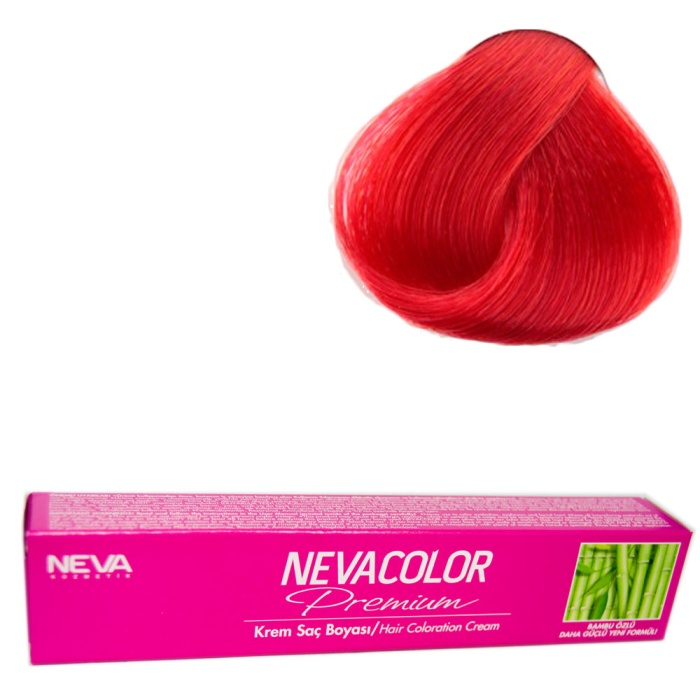 Nevacolor Tüp Boya  0.66 Yoğun Ateş Kızılı x 4 Adet + Sıvı Oksidan 4 Adet
