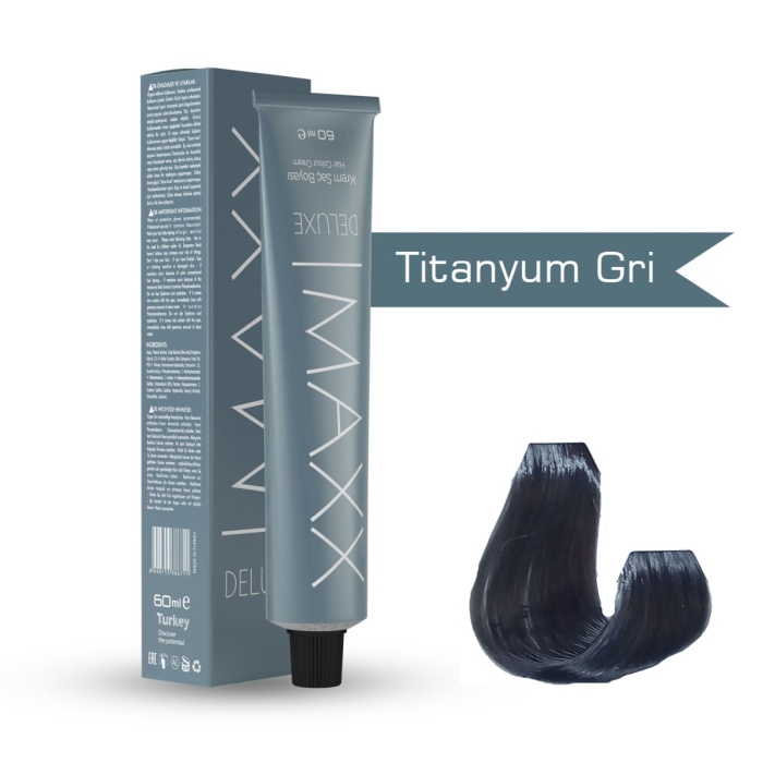 Maxx Deluxe Tüp Boya Titanyum Gri 60 ml x 4 Adet + Sıvı Oksidan 4 Adet