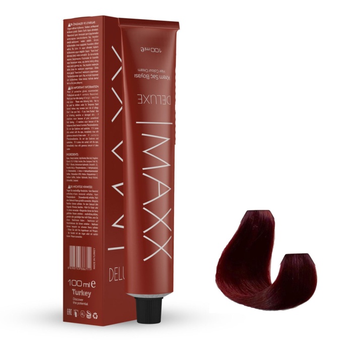 Maxx Deluxe Tüp Boya 66.46 Ateş Kızılı 60 ml x 4 Adet + Sıvı Oksidan 4 Adet