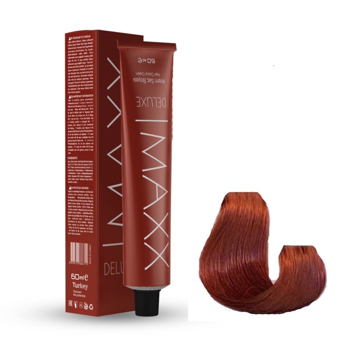 Maxx Deluxe Tüp Boya 8.45 Tarçın Bakır 60 ml x 4 Adet + Sıvı Oksidan 4 Adet