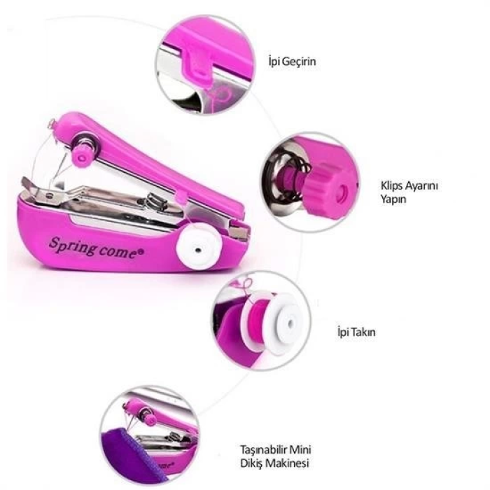 Spring Come Mini Kolay Seyehat Ve Ev Tipi El Dikiş Dikme Makinası