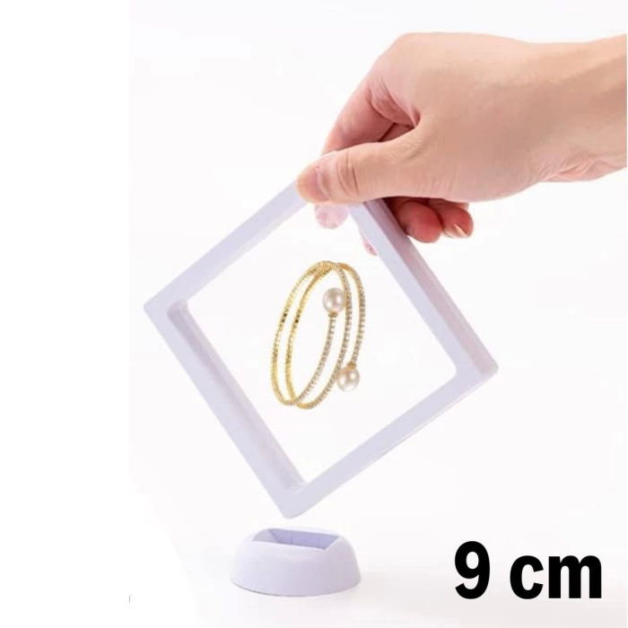 9x9 Cm Standlı 3d Takı Ziynet Hatıra Koleksiyon Saklama Kutusu Şeffaf Film Çerçevesi