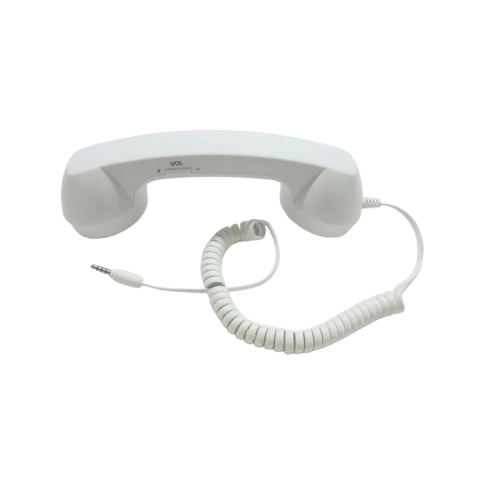 Cep Telefonları İçin Hoparlör Ve Mikrafon Görevli Retro Kablolu Telefon Ahizesi (beyaz)