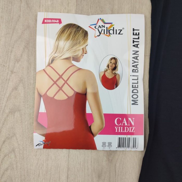 Sırtı Çift Çapraz İpli Kadın Atlet Siyah - 1048