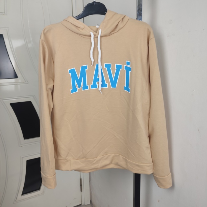 Mavi Baskılı Kapüşonlu Kadın Sweatshirt - GBK101860