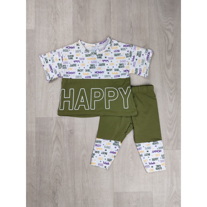 Happy Yazılı Kız Çocuk Tayt Takım - GBK106000