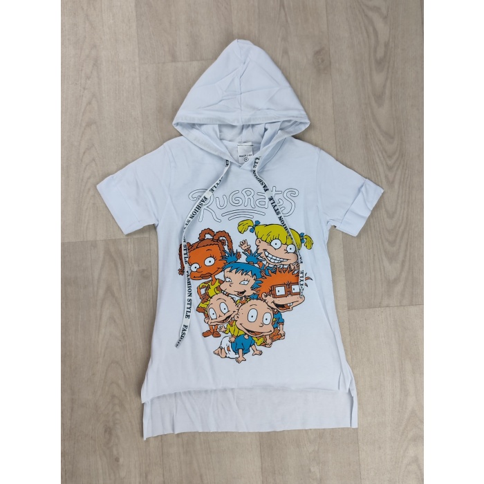 Rugrats Yazılı Kapüşonlu Kız Çocuk Tişört - GBK106060