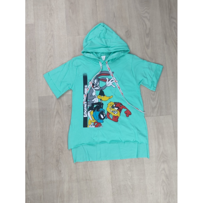 Looney Tunes Baskılı Kapüşonlu Kız Çocuk Tişört - GBK107040