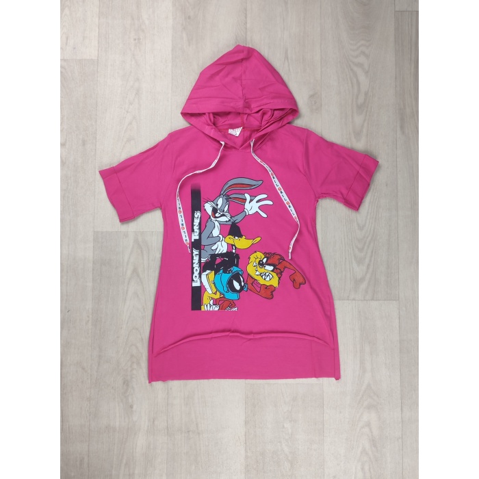 Looney Tunes Baskılı Kapüşonlu Kız Çocuk Tişört - GBK107040