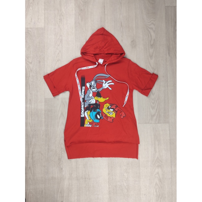 Looney Tunes Baskılı Kapüşonlu Kız Çocuk Tişört - GBK107040