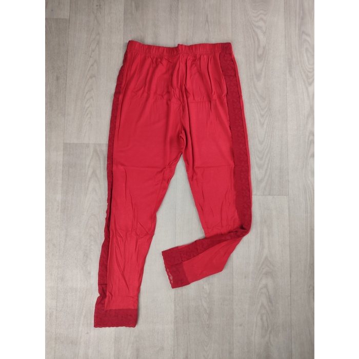 Battal Beden Yan Kısımları Dantelli Kadın Tayt - 122