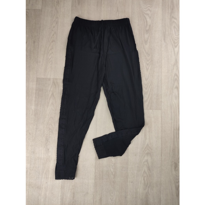 Battal Beden Yan Kısımları Dantelli Kadın Tayt - 122