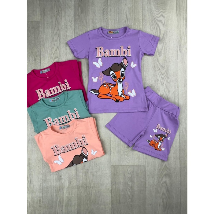 Bambi Yazılı Şortlu Kız Çocuk Takım - GBK207070