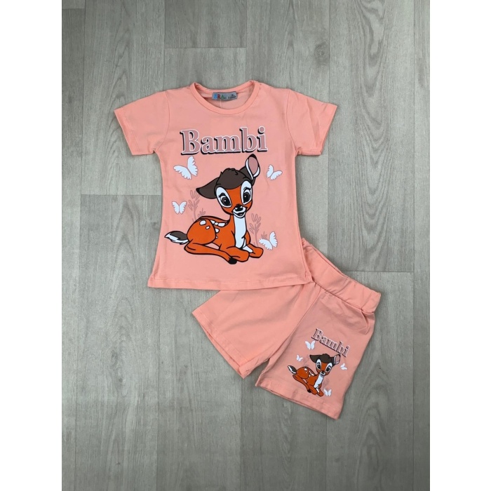 Bambi Yazılı Şortlu Kız Çocuk Takım - GBK207070