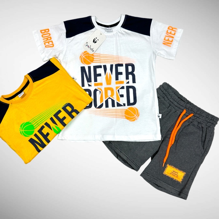 Never Bored Yazılı Çocuk Şort Takım - GBK304010