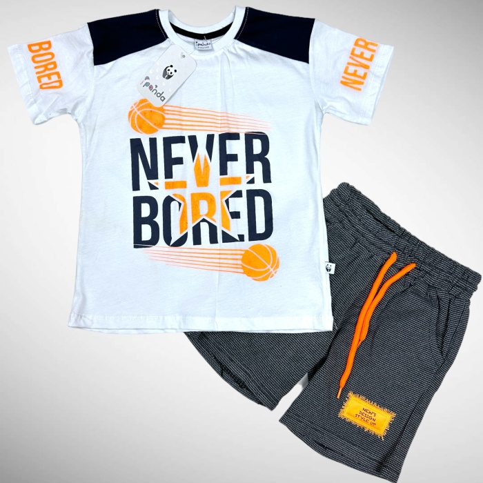 Never Bored Yazılı Çocuk Şort Takım - GBK304010