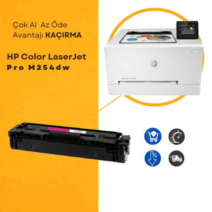 HP Color LaserJet Pro M254dw kırmızı muadil toner