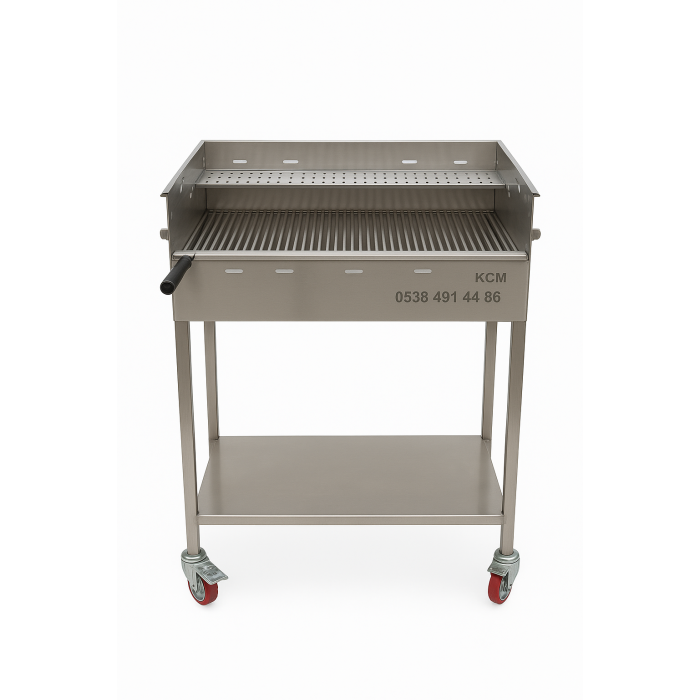 40X75 TAM ÇUBUK IZGARALI ARA RAFLI KROM MANGAL