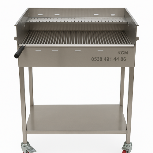 40X75 TAM ÇUBUK IZGARALI ARA RAFLI KROM MANGAL