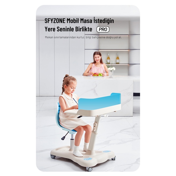 Sfyzone Plus Mobil Çalışma masası Mavi