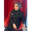 My312 Kadın Dantelli Kap Siyah