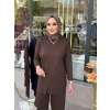 Merwish Kadın Makas Bambu Takım Kahverengi