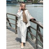 Kadın Keten İşlemeli Kimono