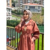 MY312 Kadın Önü Taşlı Elbise Taba